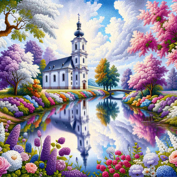 Paint by Numbers - Church by the river