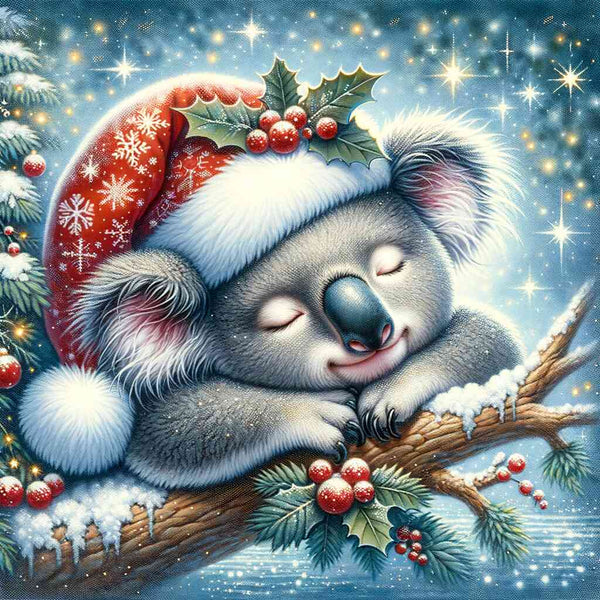 Paint by Numbers - Koala with Christmas hat