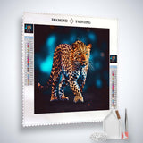 Diamond Painting - Leopard Frontal laufend - gedruckt in Ultra-HD - Leopard, Neu eingetroffen, Quadratisch, Tiere