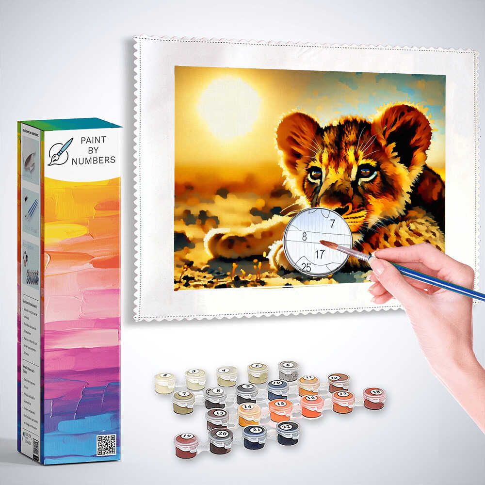 Paint by Numbers - Lion cub in the sun