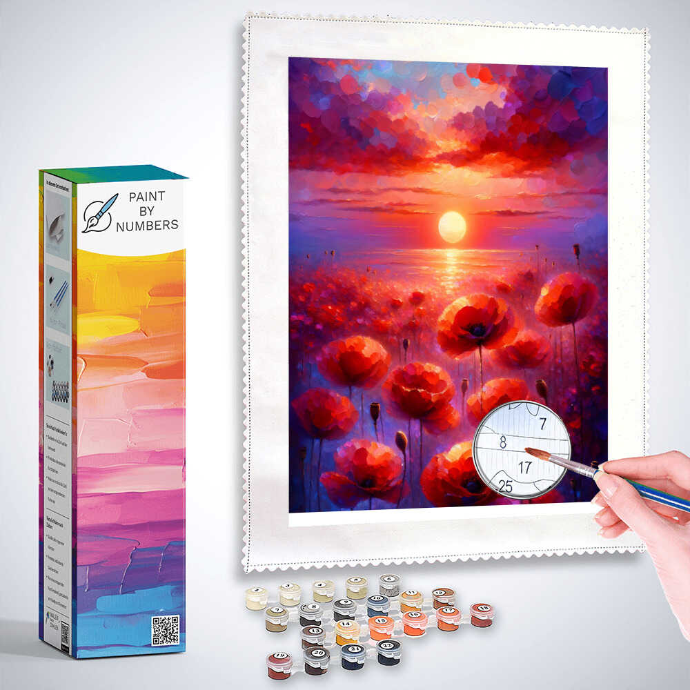 Paint by Numbers - Poppy in Evening Red
