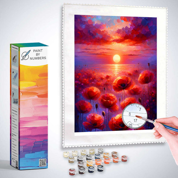 Paint by Numbers - Poppy in Evening Red