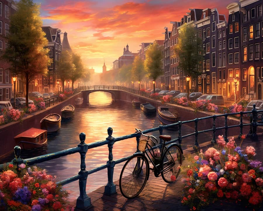 Amsterdam, bicycles - Paint by Numbers
