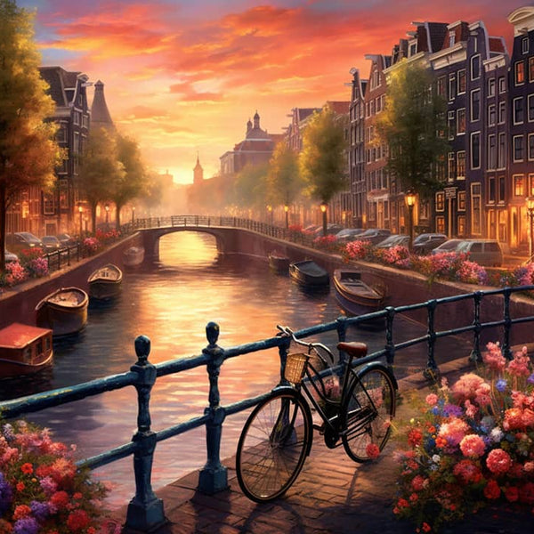 Amsterdam, bicycles - Paint by Numbers