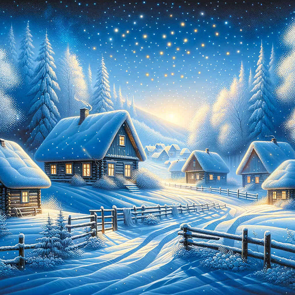 Snowy village - Paint by Numbers