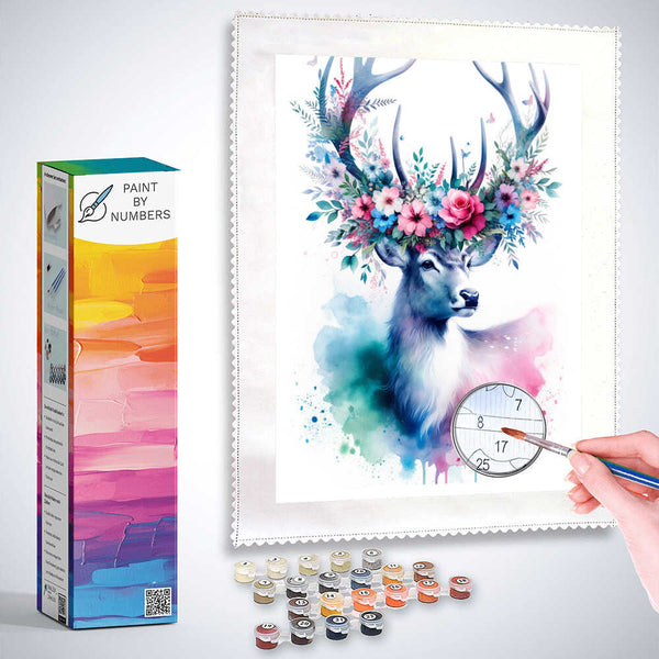 Paint by Numbers - Deer on white background