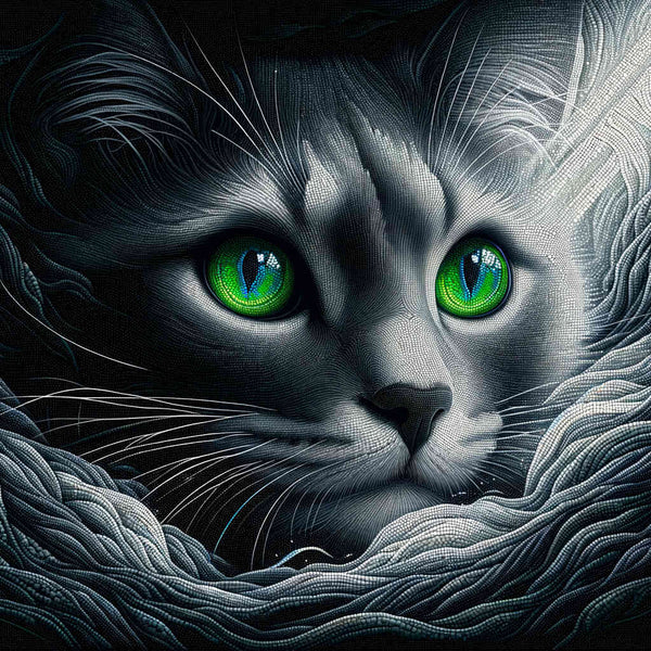 Paint by Numbers - Cat with green eyes