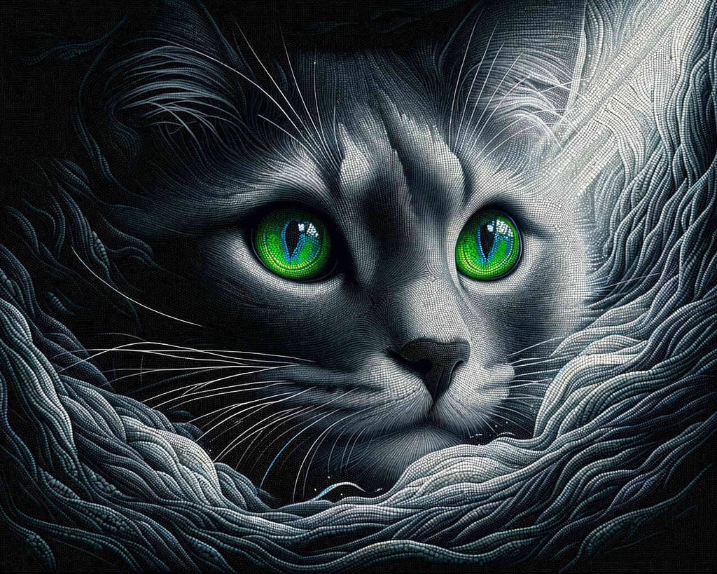 Paint by Numbers - Cat with green eyes