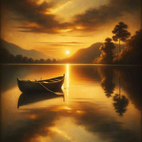 Paint by Numbers - Boat in the Sea Evening Atmosphere