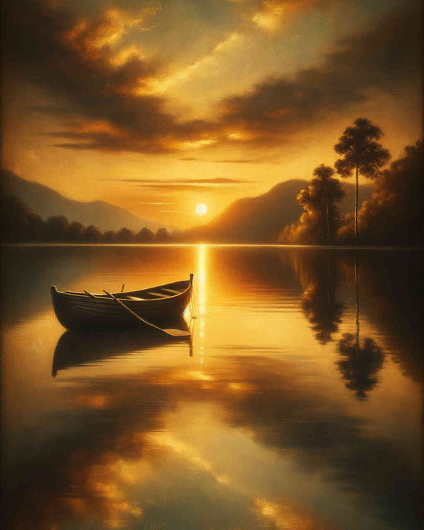 Paint by Numbers - Boat in the Sea Evening Atmosphere