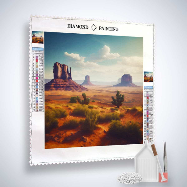 Diamond Painting - Fascination Southwest kit with professional canvas, acrylic diamonds, tweezers, and application pen. Paint by Numbers.
