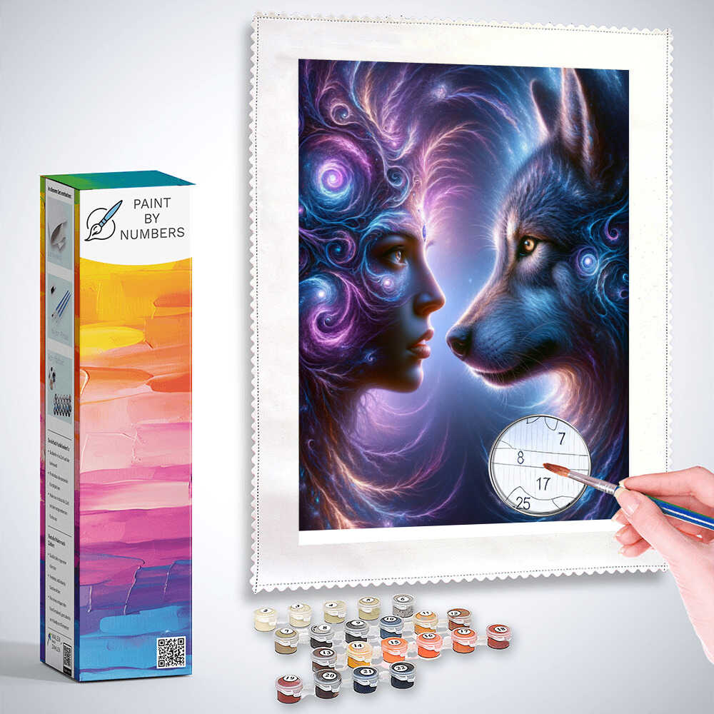 Paint by Numbers - Woman and wolf
