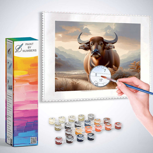 Paint by Numbers - Water buffalo, brown