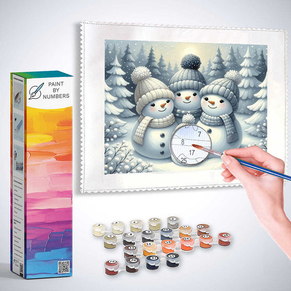 Snowman family - Paint by Numbers