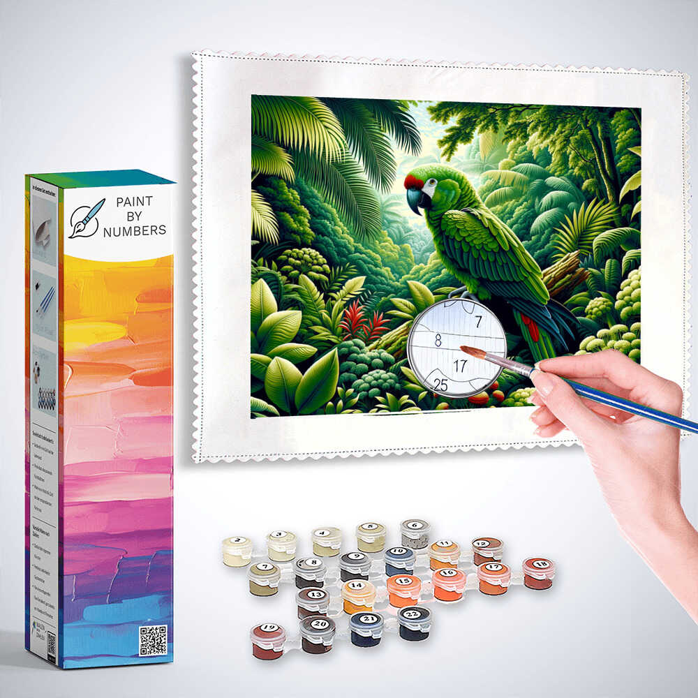 Paint by Numbers - Parrot, Green