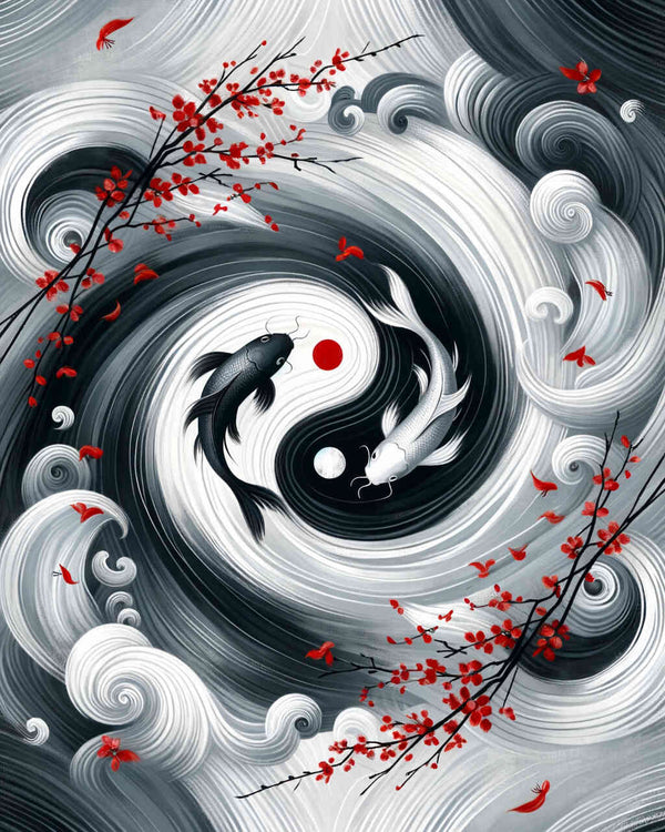 Paint by Numbers - Black and white fish