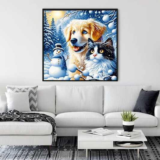 Paint by Numbers - Dog and Cat Winter