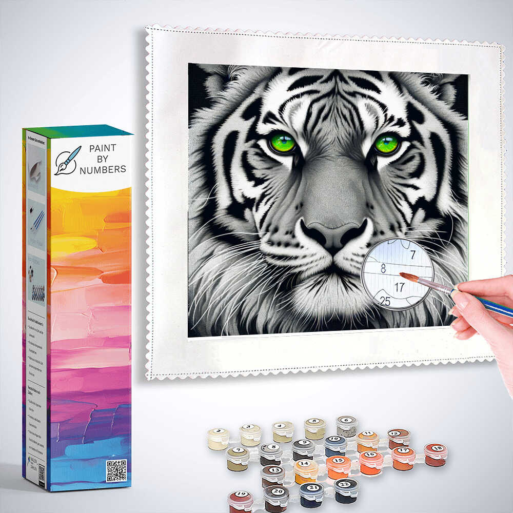 Paint by Numbers - Tiger with Green Eyes