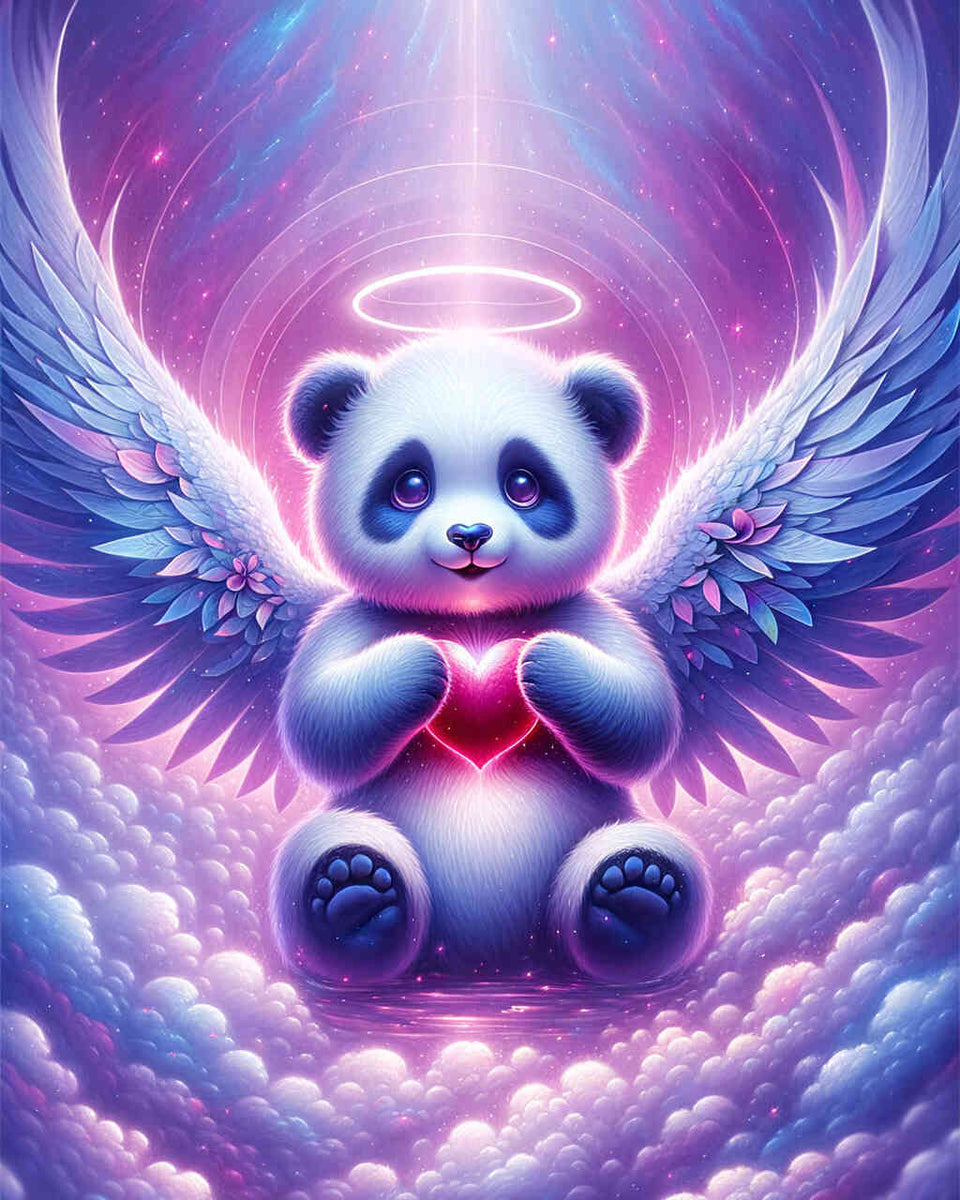 Paint by Numbers - Panda Angel with Heart