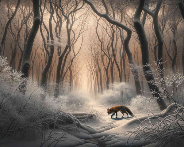 Fox in winter forest - Paint by Numbers