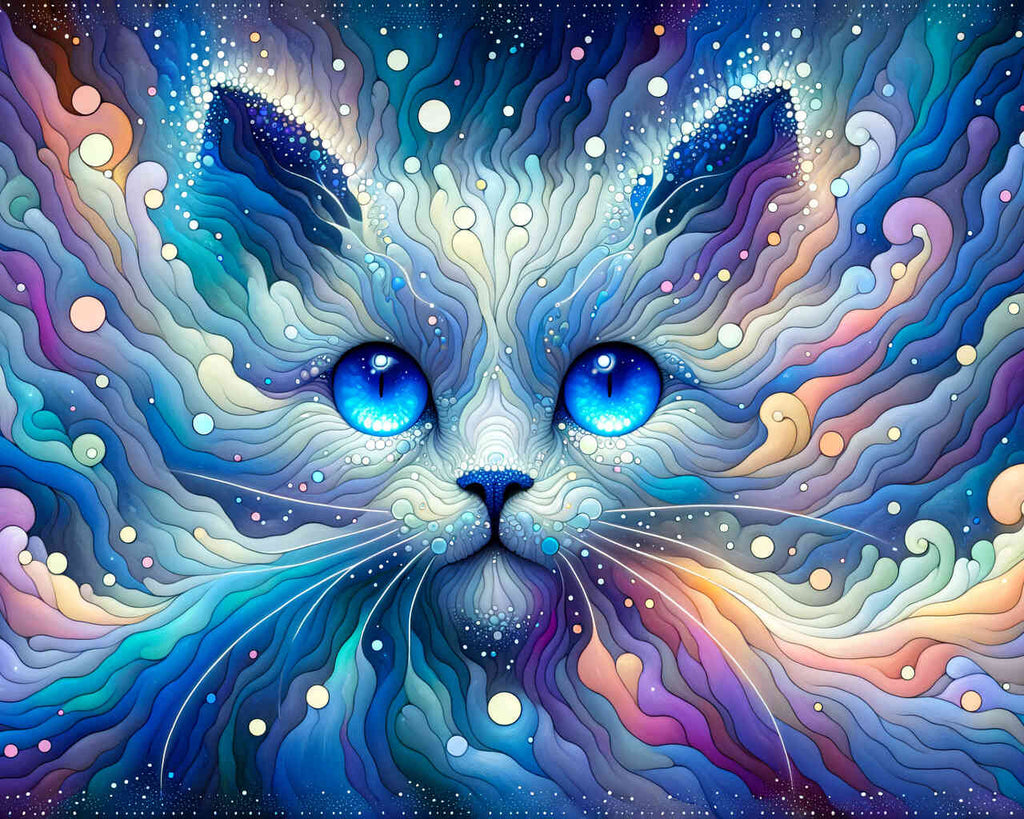 Paint by Numbers - Ice cat portrait