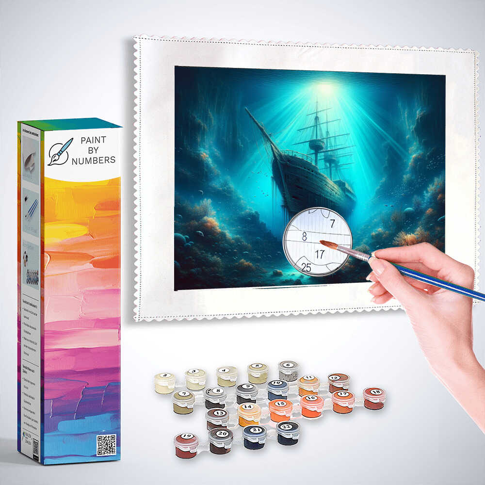 Shipwreck, under water - Paint by Numbers
