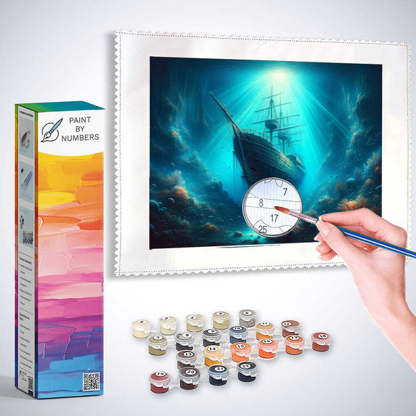 Shipwreck, under water - Paint by Numbers
