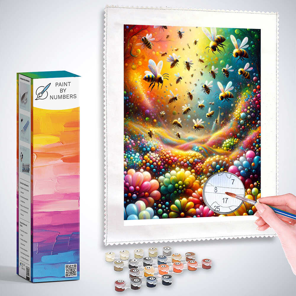 Paint by Numbers - Colorful bees
