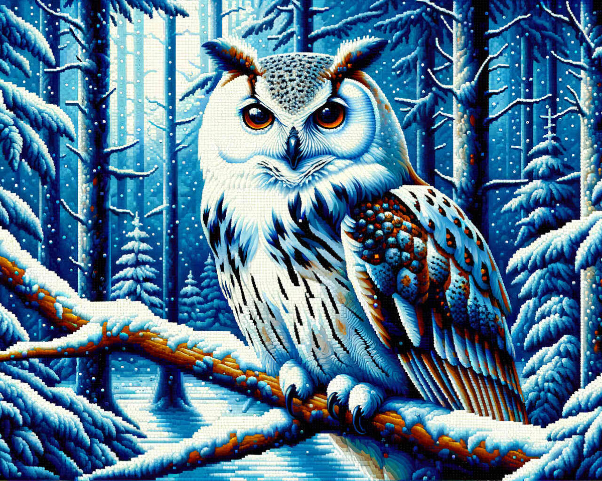 Paint by Numbers - Owl in front of forest