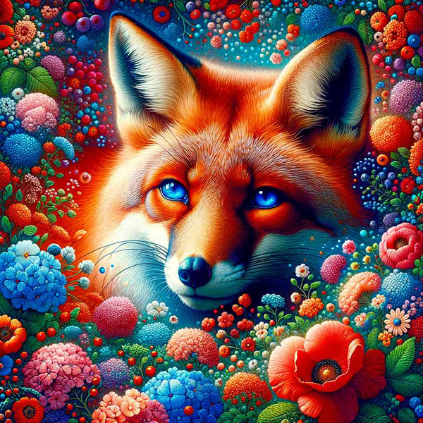 Paint by Numbers - Fox Surrounded by Flowers