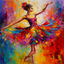 AB Diamond Painting - Farbtanz Frau - gedruckt in Ultra-HD - AB Diamond, Ballerina, Menschen, Neu eingetroffen, Quadratisch