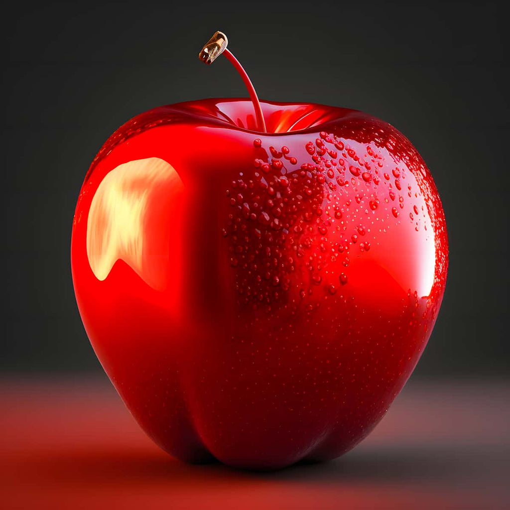Shiny red apple design for AB Diamond Painting Kits - Art that Sparkles! Enhance your Paint by Numbers experience with dazzling details.