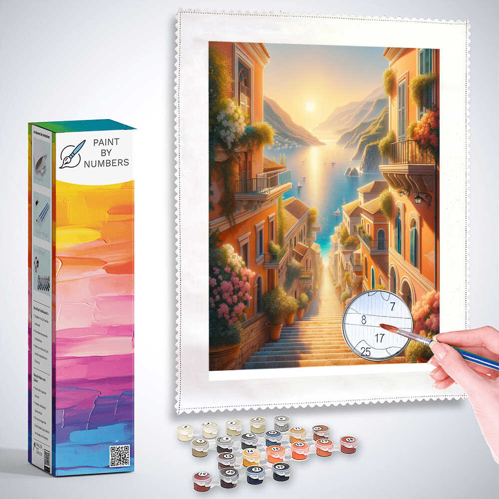Paint by Numbers - Stairway street by the sea