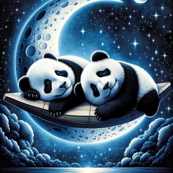 Paint by Numbers - Panda bears on the moon