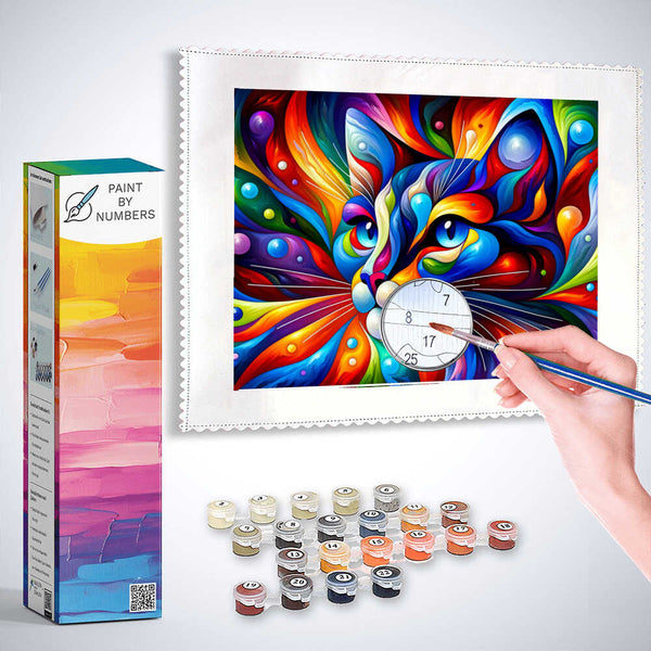 Paint by Numbers - Abstract cat face