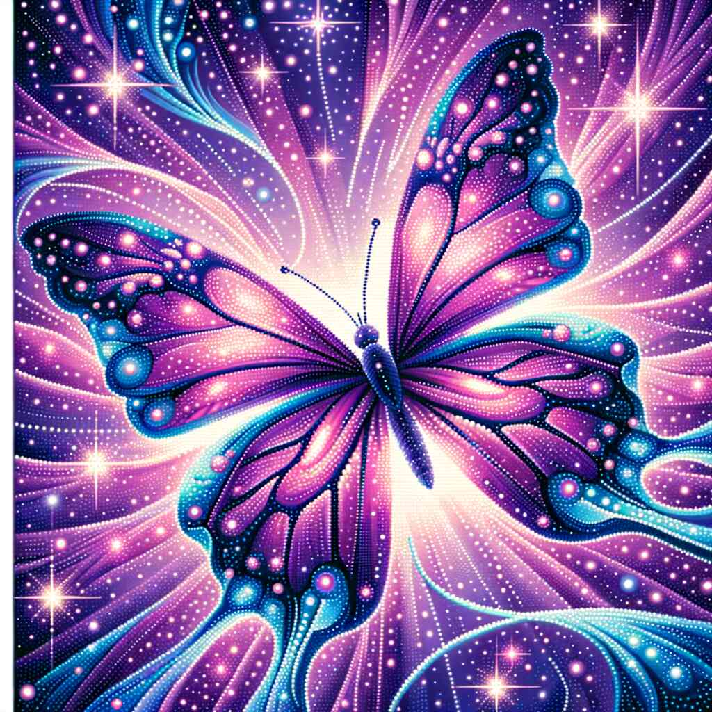 Paint by Numbers - Purple Light Butterfly