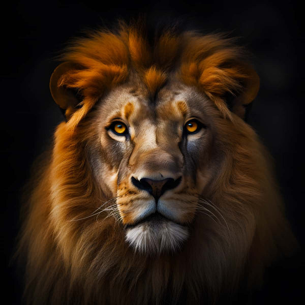 Malen nach Zahlen - Löwe frontaler Blick - hochwertige Leinwand - 170523, Löwe, Neu eingetroffen, Quadratisch, Tiere