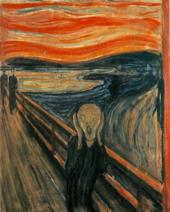 Edvard Munch, Der Schrei - Klassiker - hochwertige Leinwand - 3fuer2, exclude, Hoch, Klassische Kunst, Vertikal