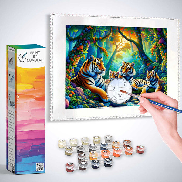 Paint by Numbers - Tiger Family