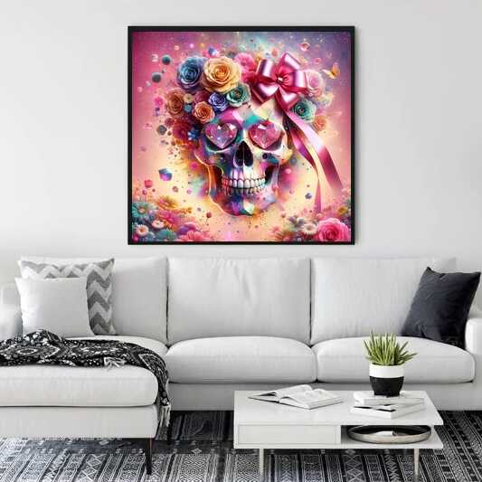 Paint by Numbers - Skull with bow