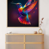 Malen nach Zahlen - Fliegender Kolibri Bunt - hochwertige Leinwand - 170523, Kolibri, Neu eingetroffen, Quadratisch, Tiere, Vogel