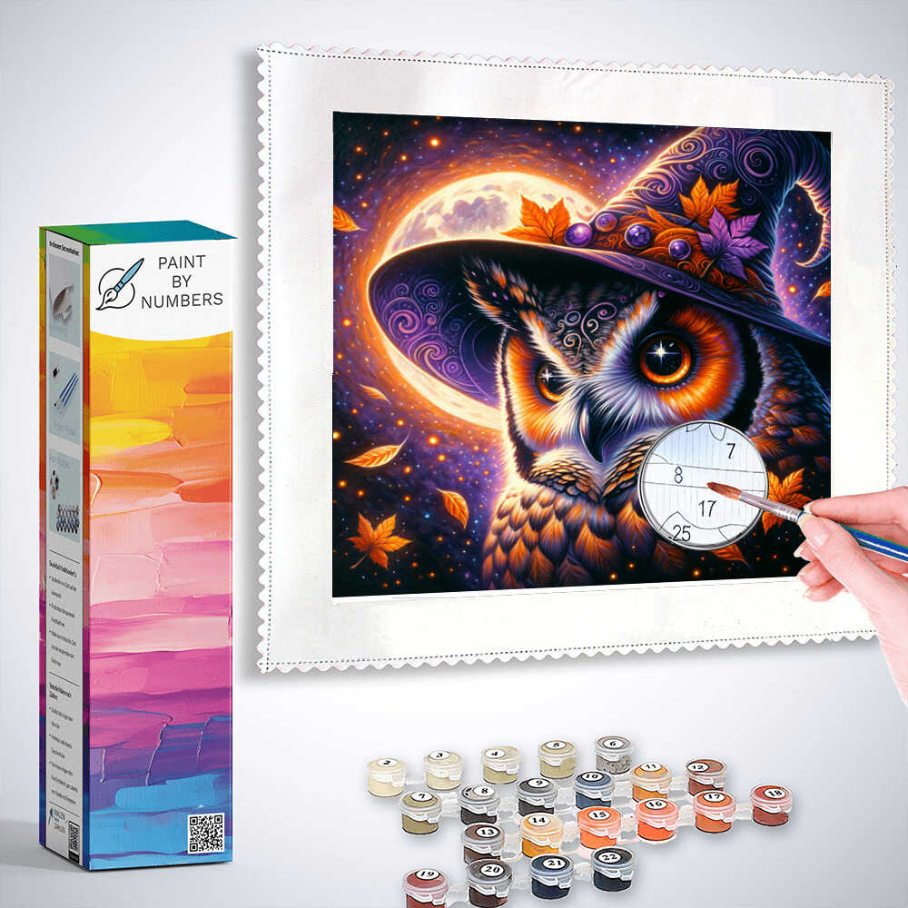 Paint by Numbers - Halloween Owl Witch