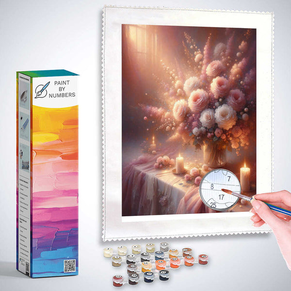 Paint by Numbers - Bouquet of roses in pink
