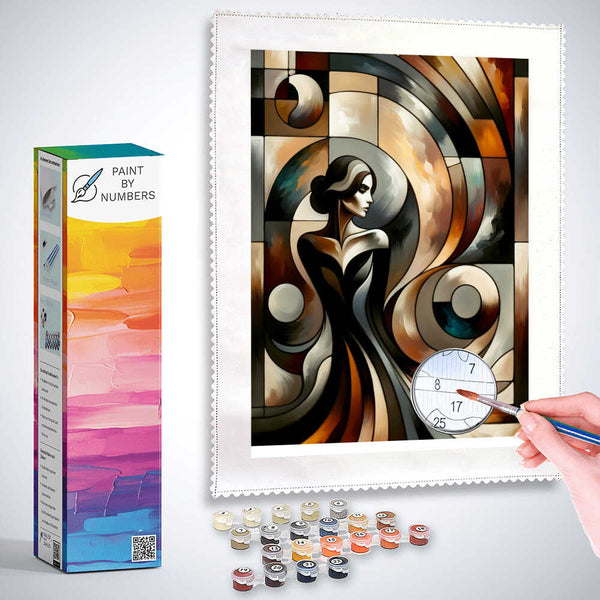 Woman in black dress - Paint by Numbers