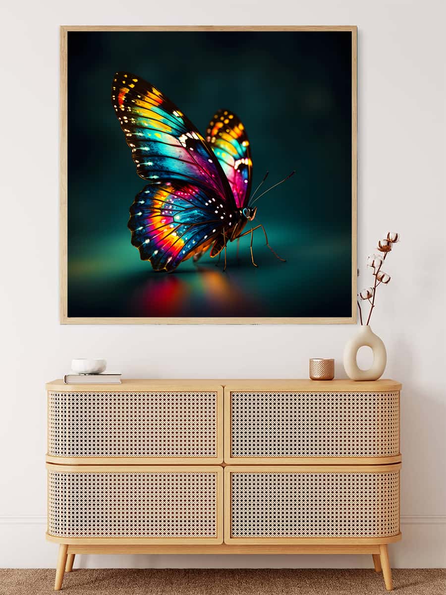 Malen nach Zahlen - Schmetterling sitzend - hochwertige Leinwand - 170523, Neu eingetroffen, Quadratisch, Schmetterling, Tiere