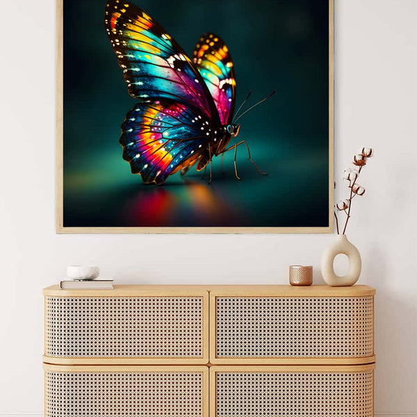 Malen nach Zahlen - Schmetterling sitzend - hochwertige Leinwand - 170523, Neu eingetroffen, Quadratisch, Schmetterling, Tiere