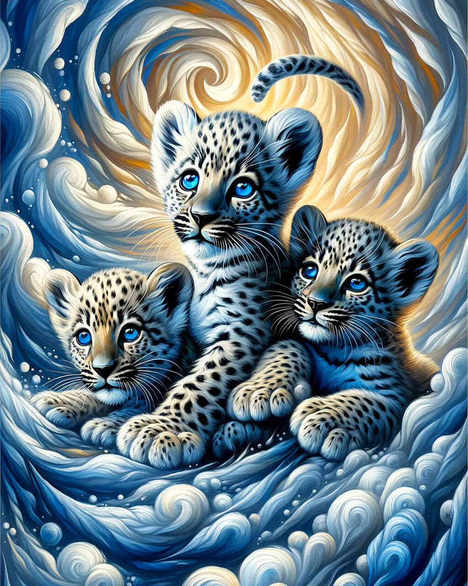 Paint by Numbers - Color impression playing leopards