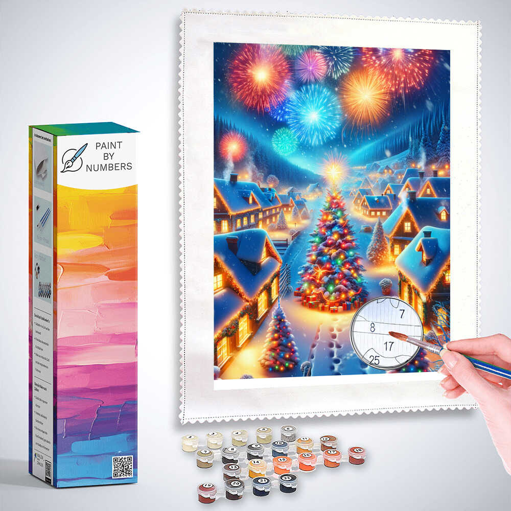 Paint by Numbers - New Year's Eve, Winter Village