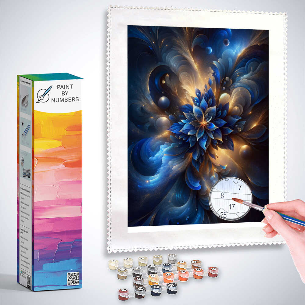 Paint by Numbers - Blue Abstract Flower
