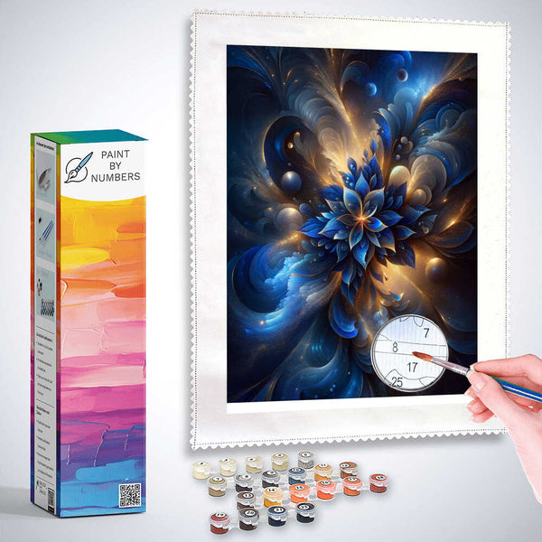 Paint by Numbers - Blue Abstract Flower